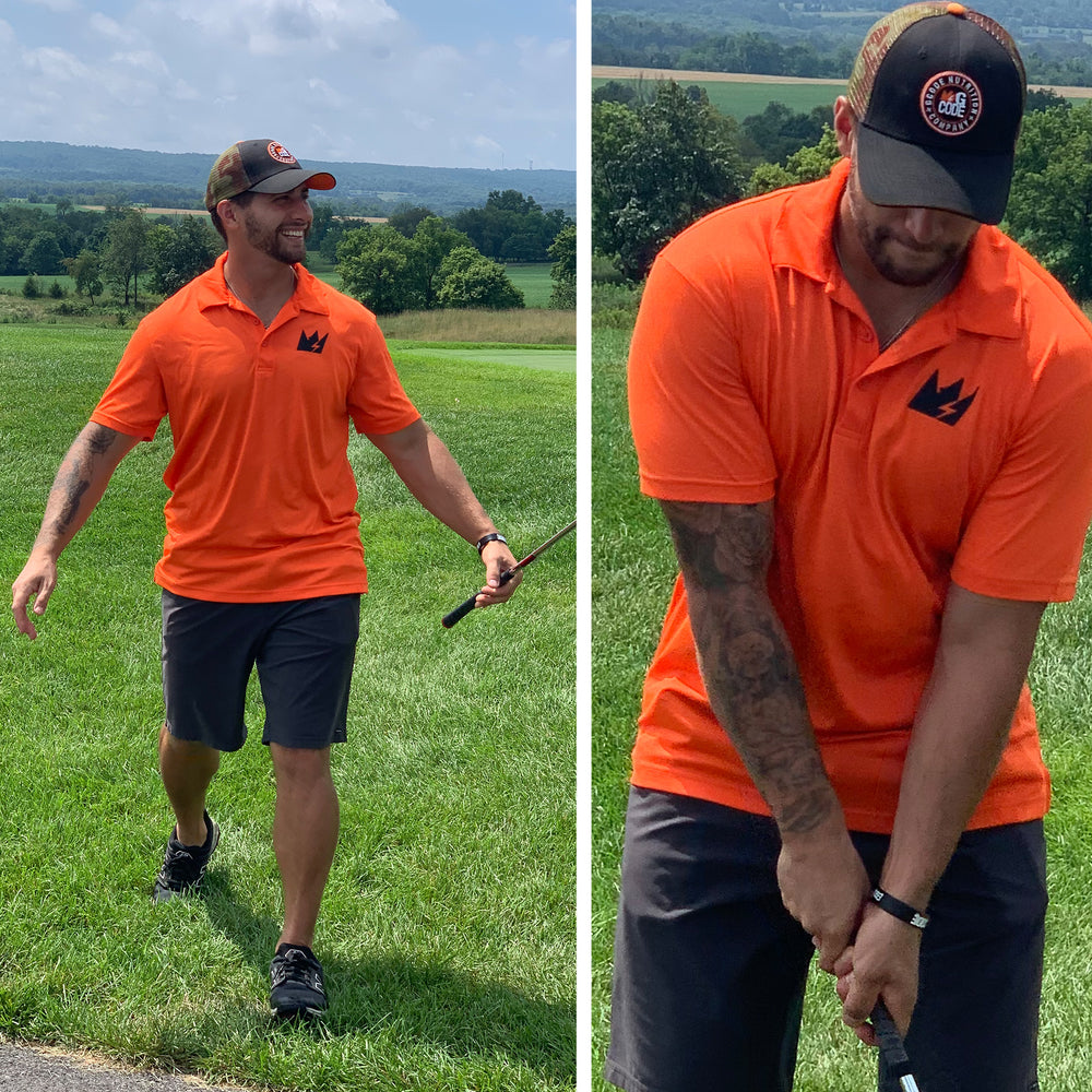 GCode Orange Blaze Performance Polo